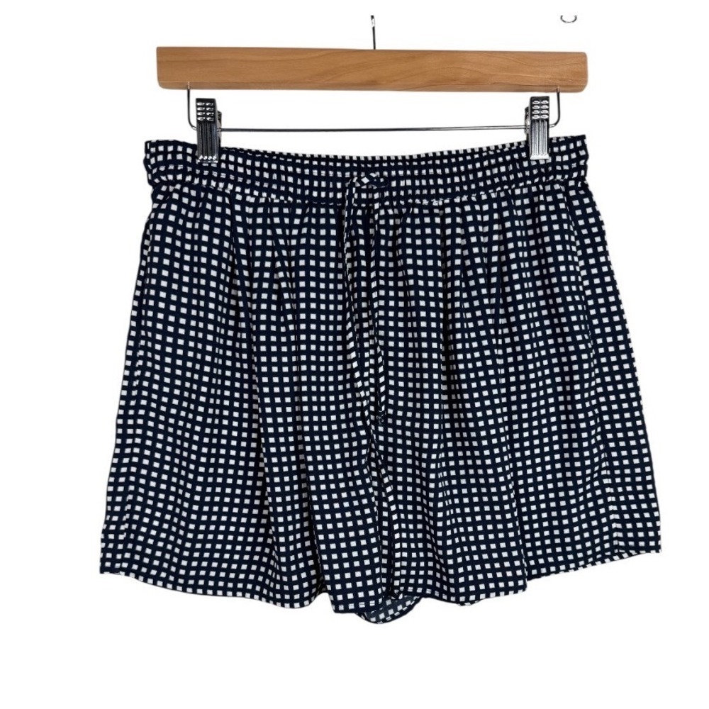 J. Crew Plaid Elastic Waist Shorts size Small Black/White